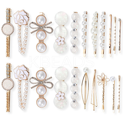 5 Bags 4 Styles Zinc Alloy Hair Bobby Clips PHAR-SP0001-08-1