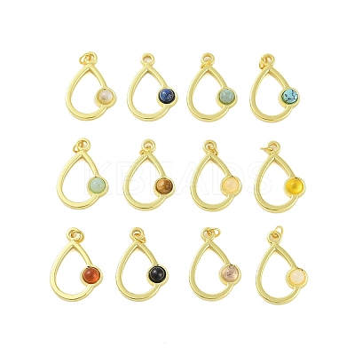 Natural & Synthetic Mixed Gemstone Pendants STAS-P366-08G-1