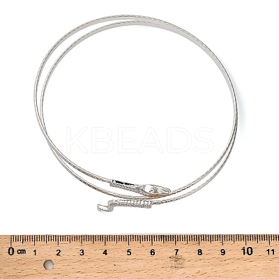 Alloy Upper Arm Open Cuff Bangles for Women BJEW-U037-01B-P-1
