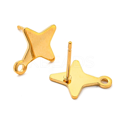 Star Shape 201 Stainless Steel Stud Earrings Findings STAS-Q251-02G-1