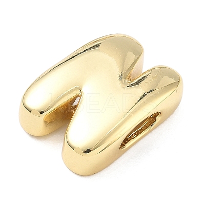 Brass Initial Beads KK-B167-27G-01N-1