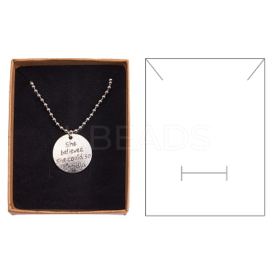 Kraft Cotton Filled Cardboard Paper Jewelry Set Boxes LS-CBOX-R036-11A-1