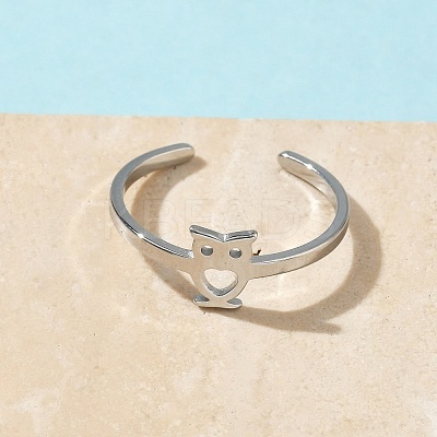 304 Stainless Steel Adjustable Cuff Rings RJEW-Z105-01P-03-1