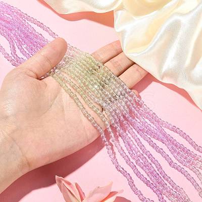 10 Strands Transparent Gradient Color Glass Beads Strands GLAA-CJ0002-09A-1