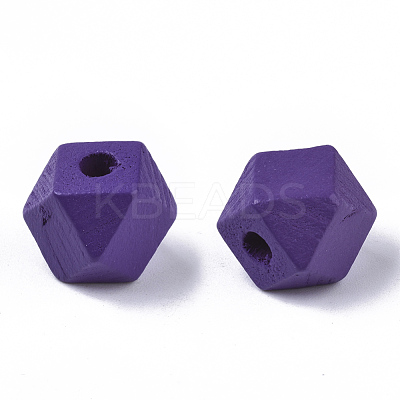 Spray Painted Natural Wooden Beads WOOD-S055-18B-M-1