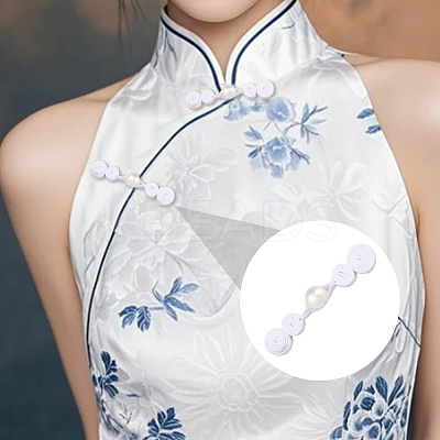 12Pcs Polyester Resin Cheongsam Buckle for Chinese Formal Dress DIY-CY0001-86B-1