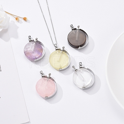 Rotatable Natural Quartz Perfume Bottle Pendants G-M362-01P-1