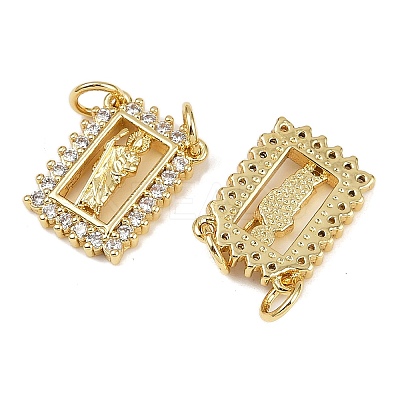 Brass Micro Pave Cubic Zirconia Pendants KK-S526-05G-A-1