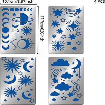 4Pcs 4 Style 304 Stainless Steel Cutting Dies Stencils DIY-FG0002-04-1