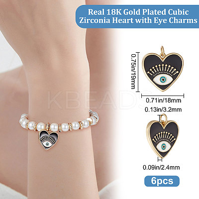 Brass Micro Pave Cubic Zirconia Pendants KK-BBC0005-07-1