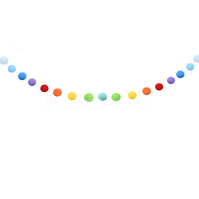 Felt Ball Garlands AJEW-CJC0001-41B-1
