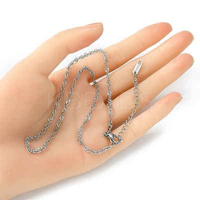 304 Stainless Steel Singapore Chain Necklace for Men Women NJEW-YW0001-11-1
