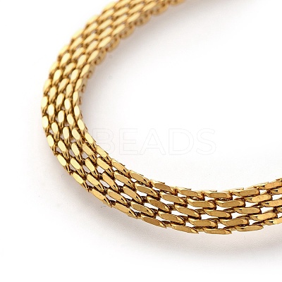 304 Stainless Steel Mesh Chain Bracelets BJEW-G618-06G-1