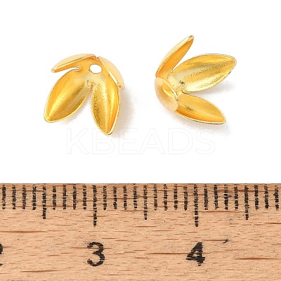 Rack Plating Brass Flower Bead Caps KK-K381-06A-G01-1