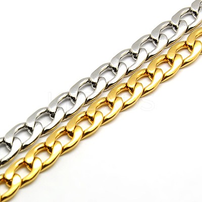304 Stainless Steel Curb Chain/Twisted Chain Bracelets STAS-A028-B125-1