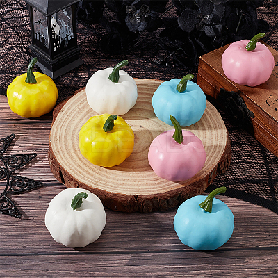 12Pcs 4 Colors Polyethylene Artificial Pumpkin DJEW-GF0001-71B-1
