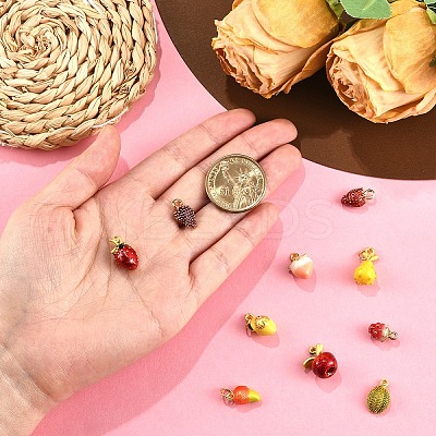 10Pcs 10 Styles Alloy Enamel Pendants FIND-YW0006-84-1