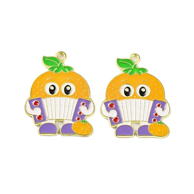 Golden Plated Alloy Enamel Pendants ENAM-Z017-10G-04-1