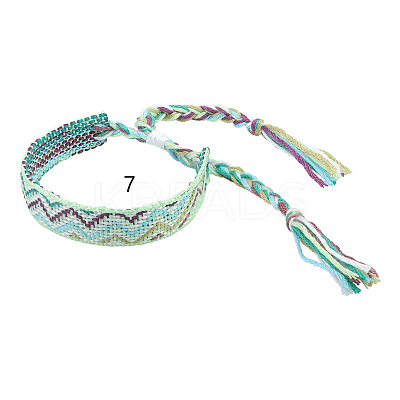 Cotton Braided Wave Pattern Cord Bracelet FIND-PW0013-002G-1