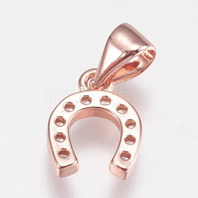 Brass Micro Pave Cubic Zirconia Charms ZIRC-E145-27RG-1
