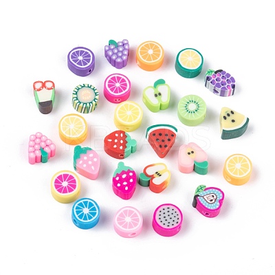 Handmade Polymer Clay Fruit Theme Beads CLAY-Q215-01-1