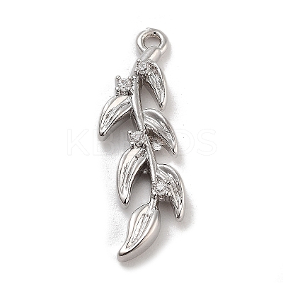 Brass Pave Clear Cubic Zirconia Pendants KK-Z061-15P-02-1