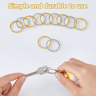 60Pcs 2 Colors Iron Split Key Rings KK-DC0004-15-1