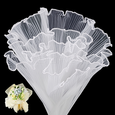 Wrinkled Wavy Polyester Flower Bouquets Wrapping Packaging FIND-WH0110-752-1