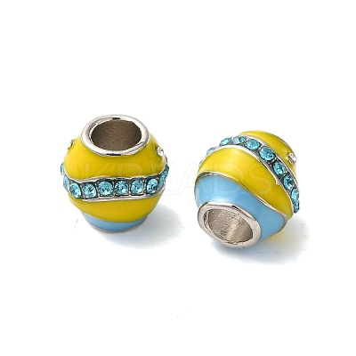Rack Plating Alloy Enamel European Beads PALLOY-S189-45P-02-1
