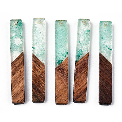 Transparent Resin & Walnut Wood Big Pendants RESI-ZX017-25-1