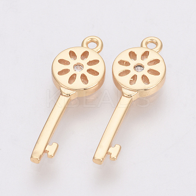 Brass Micro Pave Cubic Zirconia Pendants ZIRC-Q002-134G-1