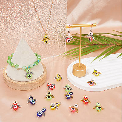 5 Sets Evil Eye Resin Bead Pendants FIND-FH0009-10-1