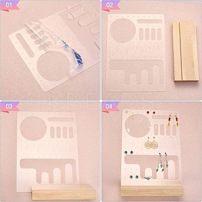 Transparent Acrylic Jewelry Display Stangs EDIS-WH0034-01-1