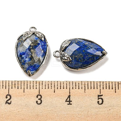 Natural Lapis Lazuli Faceted Pendants G-M431-06P-04-1