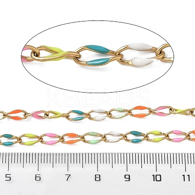 Ion Plating(IP) 304 Stainless Steel Enamel Link Chain CHS-H027-01G-02-1