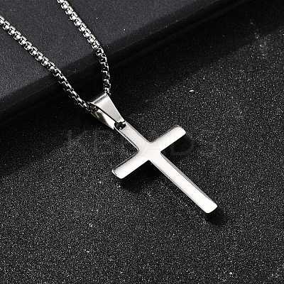 304 Stainless Steel Pendant Necklaces NJEW-P329-03B-P-1