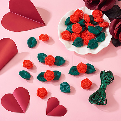 DIY Rose Flower Nursing Necklaces Making Kit for Kids Chewing Teething DIY-TA0006-35-1