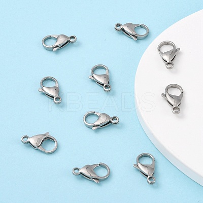 Tarnish Resistant Polished 316 Surgical Stainless Steel Lobster Claw Clasps STAS-R072-18A-1