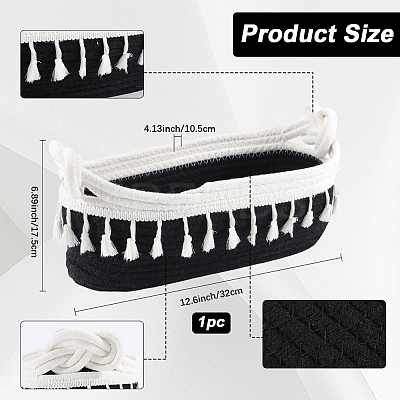 Cotton Rope Woven Storage Basket AJEW-WH20020-153D-1