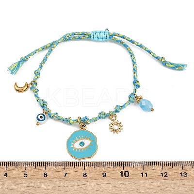 304 Stainless Steel Enamel  Charms Bracelets BJEW-C114-12G-1