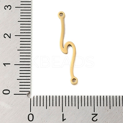 304 Stainless Steel Wave Links Connector Charms LS-STAS-S123-03G-05-1