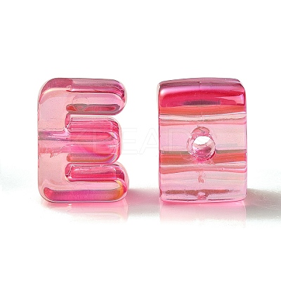 UV Plating Rainbow Iridescent Acrylic Beads OACR-C012-02A-1-1