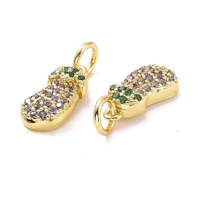 Brass Micro Pave Cubic Zirconia Pendants ZIRC-A023-01LG-1