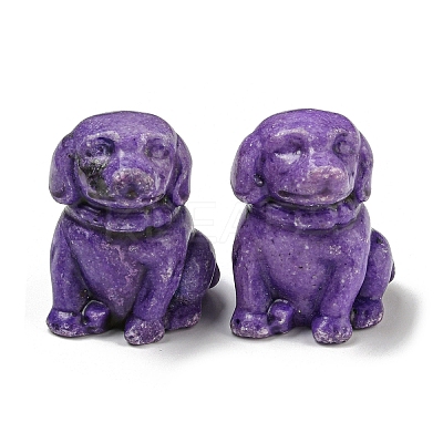 Dyed Natural Imperial Jasper Dog Figurine Statue for Living Room Table Home Decoration DJEW-N003-05A-1