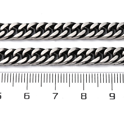 6MM 201 Stainless Steel Cuban Link Chain Necklaces NJEW-Q013-14B-1