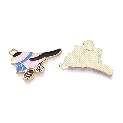 Alloy with Enamel Pendants PALLOY-Q467-03G-02-1