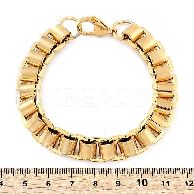 304 Stainless Steel Box Chain Bracelets for Women Men BJEW-F488-47G-1