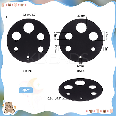 Acrylic Measuring Tool for Doll Craft Eyes TOOL-WH0155-110B-02-1