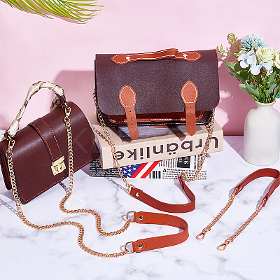 3Pcs 3 Style PU Leather Curb Chain Bag Straps FIND-WR0010-42A-1