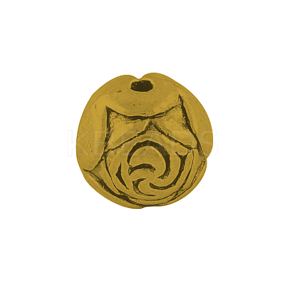 Tibetan Style Alloy Round Carved Rose Beads LS-TIBEB-0892-AG-FF-1